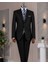 Italyan Stil Kombin Takım Elbise Ceket Yelek Pantalon Siyah T14043 1