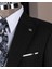 Italyan Stil Kombin Takım Elbise Ceket Yelek Pantalon Siyah T14043 3