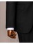 Italyan Stil Kombin Takım Elbise Ceket Yelek Pantalon Siyah T14043 5