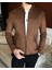 Italyan Stil Slim Fit Mevsimlik Erkek Süet Mont Kahverengi T9173 3