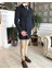 Italyan Stil Slim Fit Mevsimlik Erkek Trençkot Mont Lacivert T4979 1
