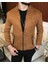 Italyan Stil Slim Fit Mevsimlik Erkek Süet Mont Camel T9171 1