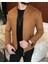 Italyan Stil Slim Fit Mevsimlik Erkek Süet Mont Camel T9171 3