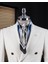 Italyan Stil Slim Fit Kruvaze Erkek Tek Ceket Ekru T14279 2