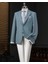 Italyan Stil Slim Fit Mono Yaka Erkek Tek Ceket Mavi T14370 1