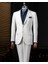 Italyan Stil Slim Fit Gofre Kumaş Ceket Pantalon Takım Elbise Ekru T13875 1