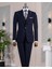 Italyan Stil Slim Fit Ceket Yelek Pantalon Takım Elbise Lacivert T13961 4