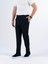 Italyan Stil Slim Fit Gofre Kumaş Bel Detaylı Erkek Pantolon Lacivert T11446 3