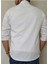 Kıvanç Beyaz Erkek Rahat Esnek Slim Fit Kalıp Pamuklu Kot Gömlek KIVANC-1927 4