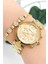 Kadın Kol Saati Çelik Kordon Çelik Kasa Taşlı Bileklik Hediyesi ile Gold ZMFER045 1