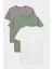 Ds Damat Slim Fit Gri/yeşil/beyaz 3'lü T-Shirt 4HC14ORTBN533 5