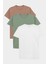 Ds Damat Slim Fit Vizon/yeşil/beyaz 3'lü T-Shirt 4HC14ORTBN533 5