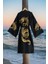 Organik %100 Pamuk Kimono Yaka Sabalık Bornoz Plaj Elbisesi - Viserion - Sarı - S/m 1