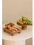 2 Li 25/10 Lucca ve 17X25 cm Risus Ahşap Dikdörtgen Pasta Sunum Servis Tabağı Seti 2