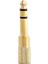 6.3 mm Stereo Erkek-3.5 mm Stereo Dişi Sarı Metal Gold Jack Fiş Çevirici 2