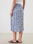 Lcwaıkıkı Classic Lacivert Beli Lastikli Çiçekli Yırtmaçlı Etek 4