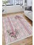 Pembe Floral Halı Yıkanabilir Kilim Kaymaz Tabanlı Yolluk Dot Tabanlı Halı 2066A 3