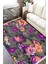 Kaymaz Tabanlı Halı Çiçek Desenli Yıkanabilir Halı Kilim Yolluk Dot Tabanlı Halı 2199B 4