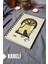 Kedi Desenli Ahşap Kapaklı Defter - Kareli Defter - Ajanda - Okul Defteri (A5 - 120 Sayfa) 1
