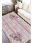 Pembe Floral Halı Yıkanabilir Kilim Kaymaz Tabanlı Yolluk Dot Tabanlı Halı 2066A 4