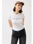 Baskılı Likralı Crop T-Shirt 3