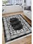 Siyah Klasik Motifli Makinede Yıkanabilir Kilim Kaymaz Dot Tabanlı Oturma Odası Halısı 3051E 1