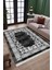 Siyah Klasik Motifli Makinede Yıkanabilir Kilim Kaymaz Dot Tabanlı Oturma Odası Halısı 3051E 3