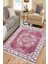 Klasik Desenli Bordo Makinede Yıkanabilir Kilim Kaymaz Dot Tabanlı Oturma Odası Halısı 3027C 4