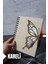 Kelebek Temalı Ahşap Kapaklı Defter - Kareli Defter - Ajanda - Okul Defteri (A5 - 120 Sayfa) 1