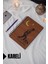 Kemal Atatürk Temalı Ahşap Kapaklı Defter - Kareli Defter - Ajanda - Okul Defteri (A5 - 120 Sayfa) 1