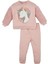 Kız Bebek 2'li Takım Baskılı Bisiklet Yaka Sweatshirt Eşofman Altı 1