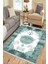 Klasik Desenli Yeşil Makinede Yıkanabilir Kilim Kaymaz Dot Tabanlı Oturma Odası Halısı 3029A 4