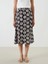 Lcwaıkıkı Classic Siyah Beli Lastikli Desenli Yırtmaçlı Etek 2