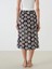 Lcwaıkıkı Classic Siyah Beli Lastikli Desenli Yırtmaçlı Etek 4
