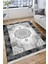Gri Göbekli Desen Kaymaz Taban Halı Makinede Yıkanabilir Kilim Dot Tabanlı Halı 3019B 1