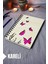 Kelebek Desenli Ahşap Kapaklı Defter - Kareli Defter - Ajanda - Okul Defteri (A5 - 120 Sayfa) 1
