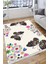 Kelebek Desenli Halı Yıkanabilir Kilim Kaymaz Tabanlı Yolluk Dot Tabanlı Halı 2055C 2