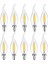 Amberled 10 Adet Kıvrık Buji Ampul 4W Şeffaf Filament Rustik LED Ampul – E14 Duy, 3200K Günışığı Iş 1