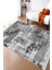 Gri Çiçekli Halı Yıkanabilir Kilim Kaymaz Tabanlı Yolluk Dot Tabanlı Halı 2122C 4