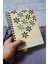 Çiçek Desenli Ahşap Kapaklı Defter - Kareli Defter - Ajanda - Okul Defteri (A5 - 120 Sayfa) 3