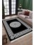 Siyah Dekoratif Halı Kaymaz Tabanlı Makinede Yıkanabilir Kilim Dot Tabanlı Salon Halısı 3128G 3