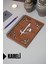 Elif Vav Desenli Ahşap Kapaklı Defter - Kareli Defter - Ajanda - Okul Defteri (A5 - 120 Sayfa) 1