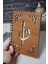 Elif Vav Desenli Ahşap Kapaklı Defter - Kareli Defter - Ajanda - Okul Defteri (A5 - 120 Sayfa) 3