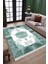 Klasik Desenli Yeşil Makinede Yıkanabilir Kilim Kaymaz Dot Tabanlı Oturma Odası Halısı 3029A 3