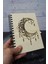 Ay Mandala Temalı Ahşap Kapaklı Defter - Noktalı Defter - Ajanda - Okul Defteri (A5 - 120 Sayfa) 3