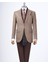 Italyan Stil Slim Fit Mono Yaka Erkek Tek Ceket Kahverengi T13540 3