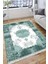 Klasik Desenli Yeşil Makinede Yıkanabilir Kilim Kaymaz Dot Tabanlı Oturma Odası Halısı 3029A 2