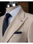 Italyan Stil Slim Fit Kruvaze Erkek Tek Ceket Vizon T14278 2