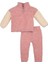 Kız Bebek 2'li Takım Pelüş Fermuarlı Dik Yaka Sweatshirt Üst Beli Lastikli Alt Bordo 4/5 Ya 1
