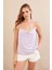 Kadın Lila Degaje Yaka Bluz LPP1286-90 4